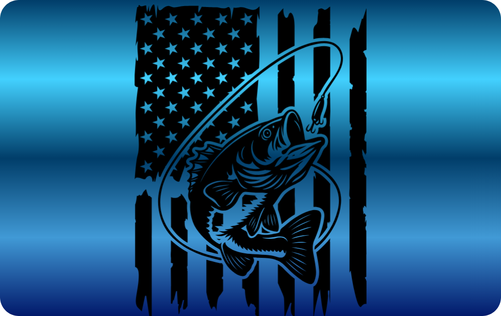 Custom Credit Card Decal| Waterproof Vinyl| Scratch Resistant| Glossy Laminate| Fishing and Flag
