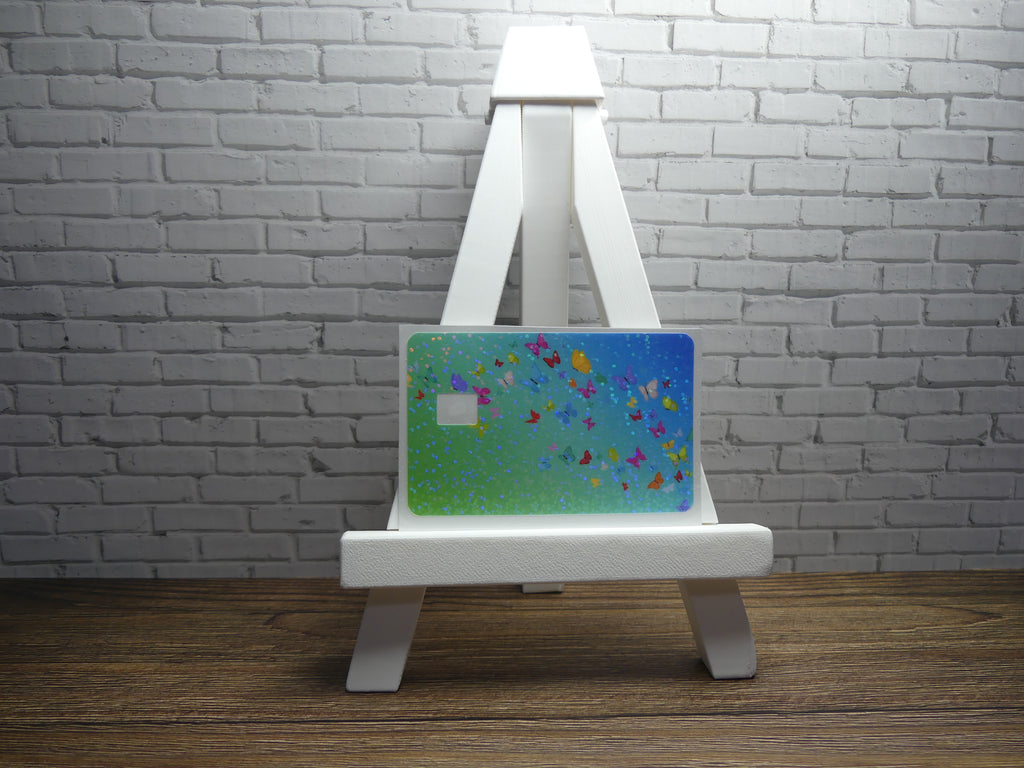 Custom Credit Card Decal| Waterproof Vinyl| Scratch Resistant| Sparkle Laminate| Butterflies