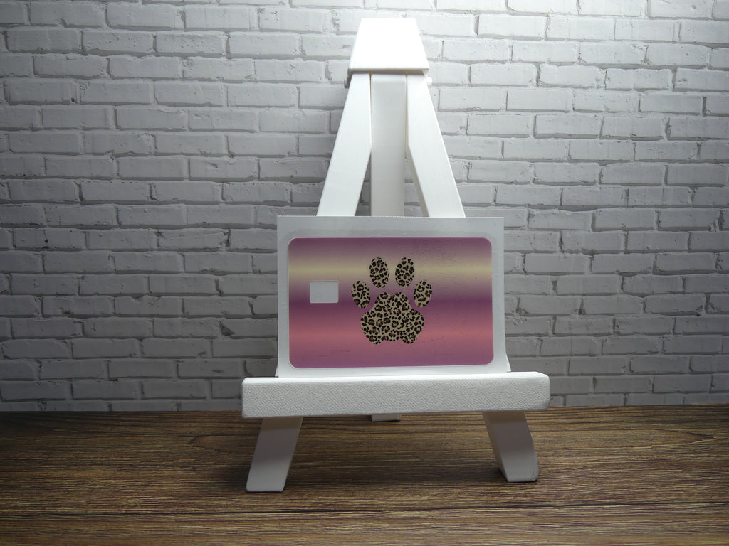 Custom Credit Card Decal| Waterproof Vinyl| Scratch Resistant| Glossy Laminate| Leopard Paw Print