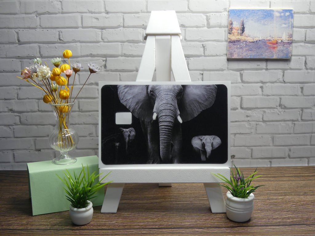 Custom Credit Card Decal| Waterproof Vinyl| Scratch Resistant| Matte Laminate| Elephants