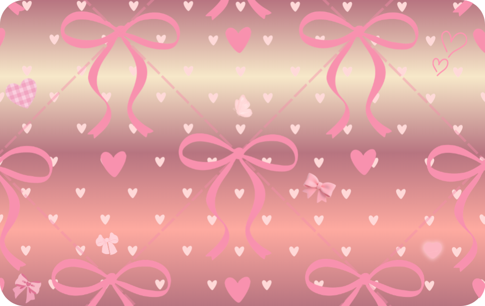 Custom Credit Card Decal| Waterproof Vinyl| Scratch Resistant| Glitter Sand Laminate| Pink Bows and Hearts